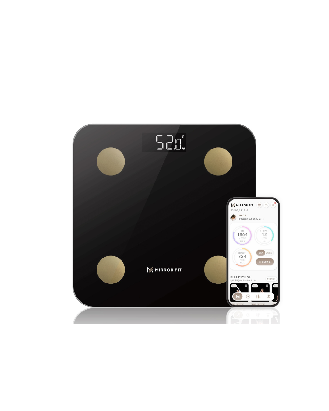 【返品不可】 MIRROR FIT. スマート体組成計（黒） – BESTA 健康管理・計測計